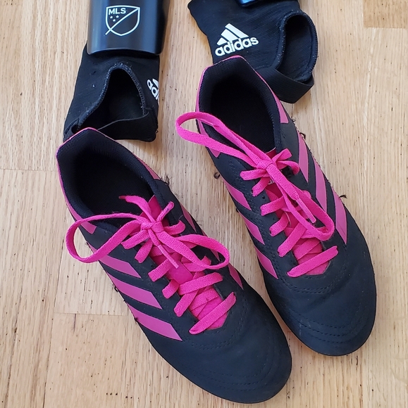 adidas Other - Adidas Size 2.5 Cleats & Shin Gaurds